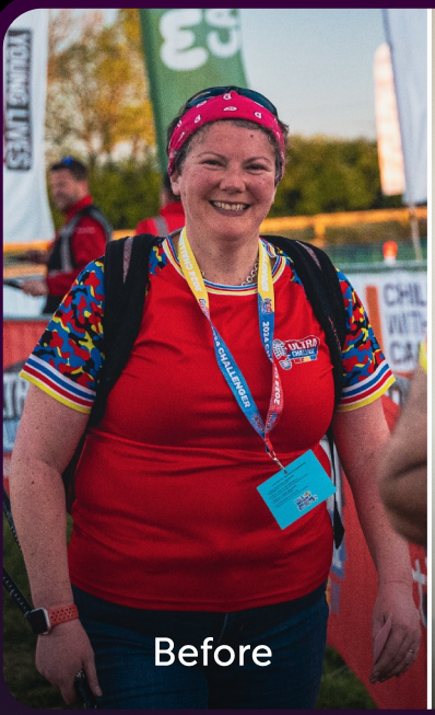 Kerrie before the RH program, at an outdoor challenge event